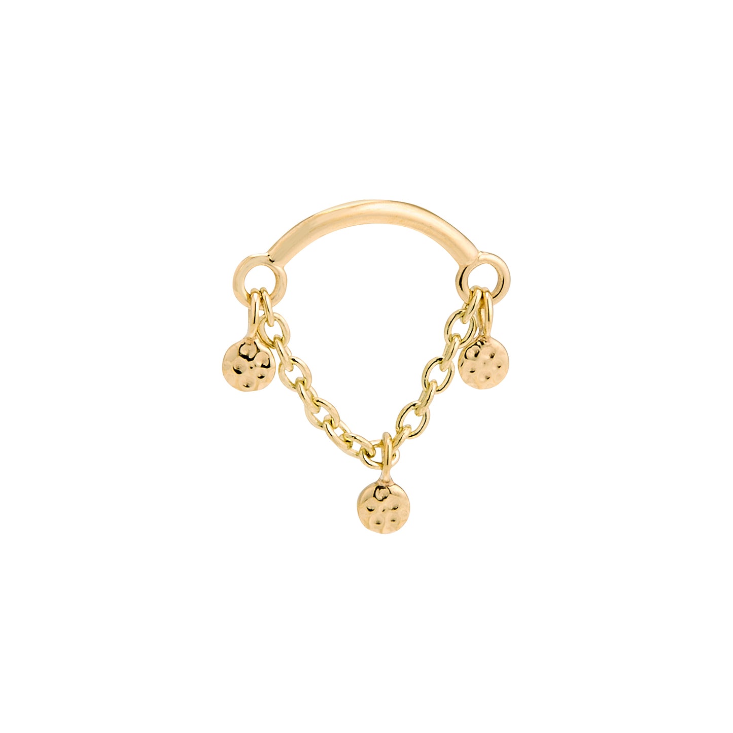 HH065 Hammered Triple - Hammered Helix, 16ga bar 5/16", 3/4" rolo, 3-DT065-2.5mm H enhance