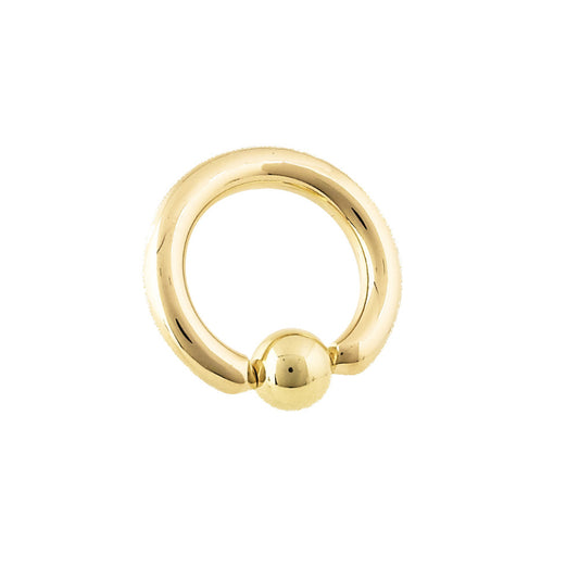 Captive Bead Ring w/ Gold Bead - 14kt Yellow Gold - 18g