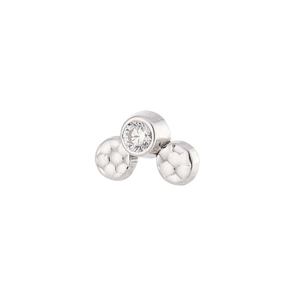 DT202 "Trio" 2mm stone with offset textured discs (7mm x 4.5mm)