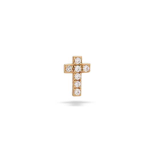DT275 Cross w/ Gems (7x5mm) 7-1.25mm stones