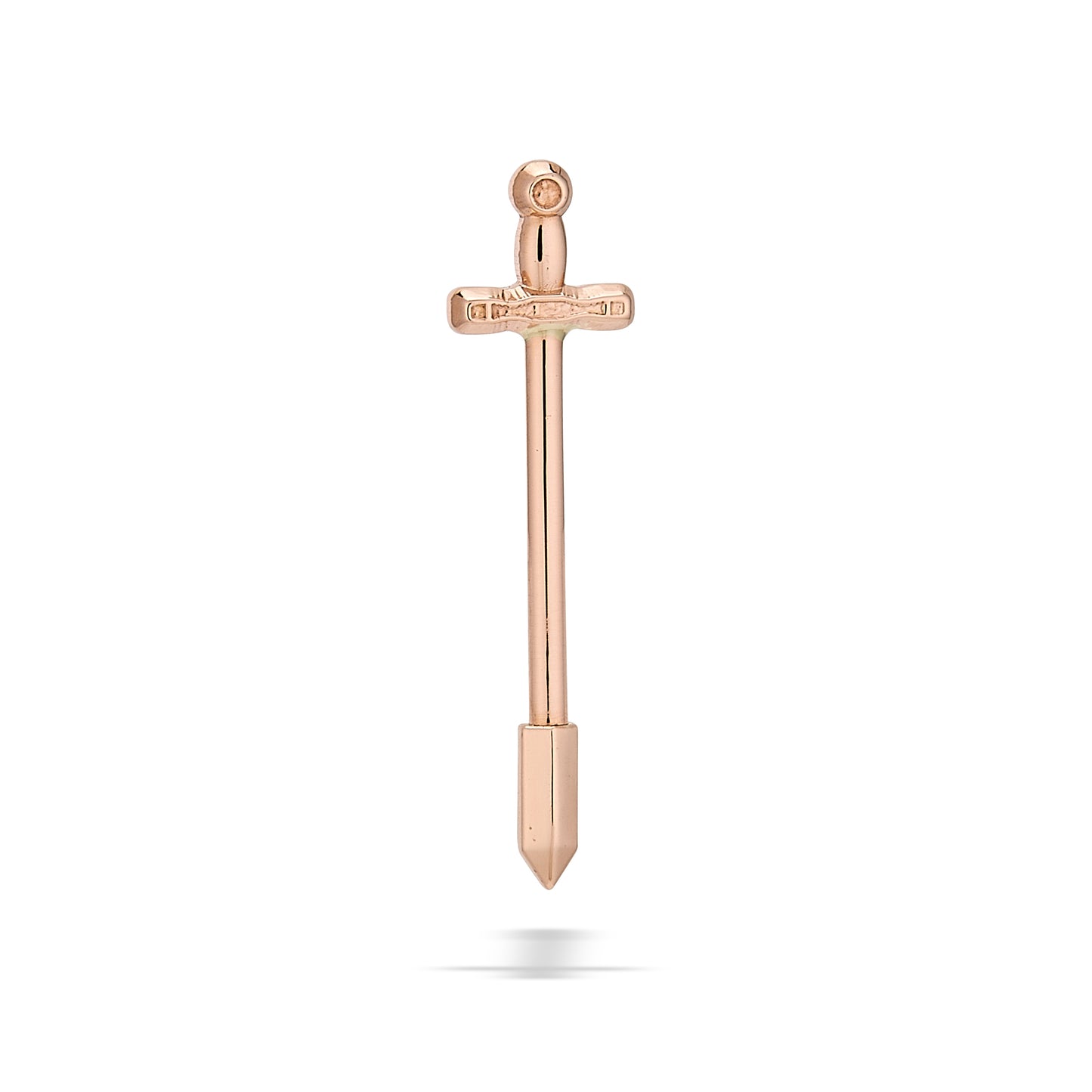 Straight barbell Excalibur Sword - 14kt Yellow Gold