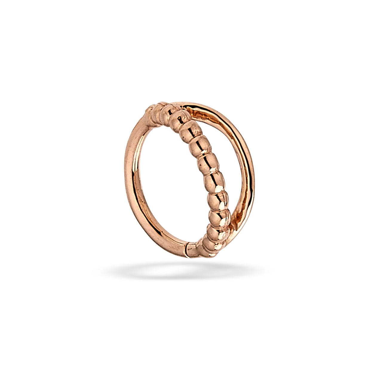 "BOGO-3" double seam ring, 1 beaded