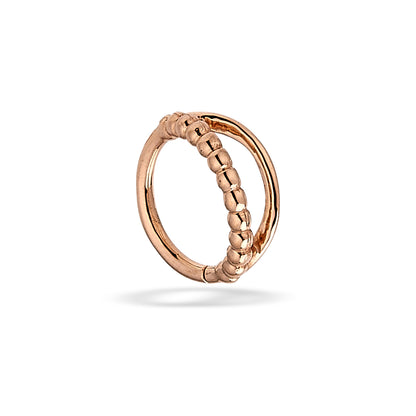 "BOGO-3" double seam ring, 1 beaded