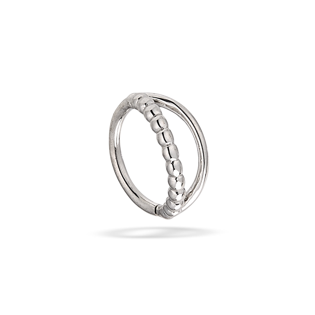 "BOGO-3" double seam ring, 1 beaded
