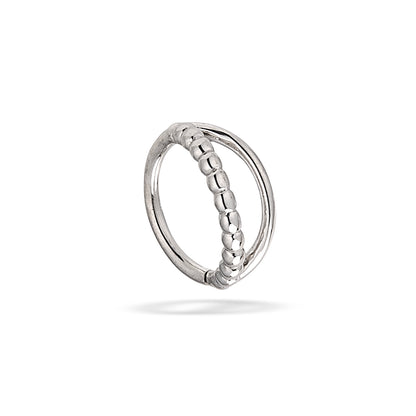 "BOGO-3" double seam ring, 1 beaded