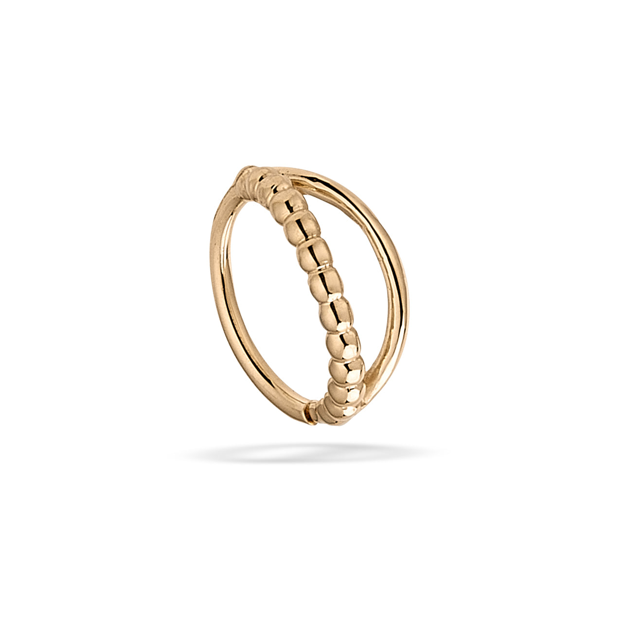"BOGO-3" double seam ring, 1 beaded