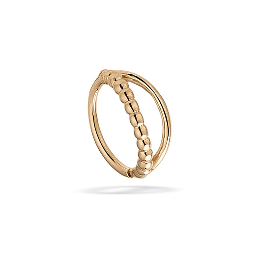 "BOGO-3" double seam ring, 1 beaded