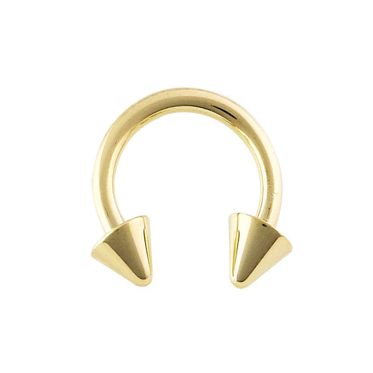 Circular Barbell With Spikes - 14kt Yellow Gold