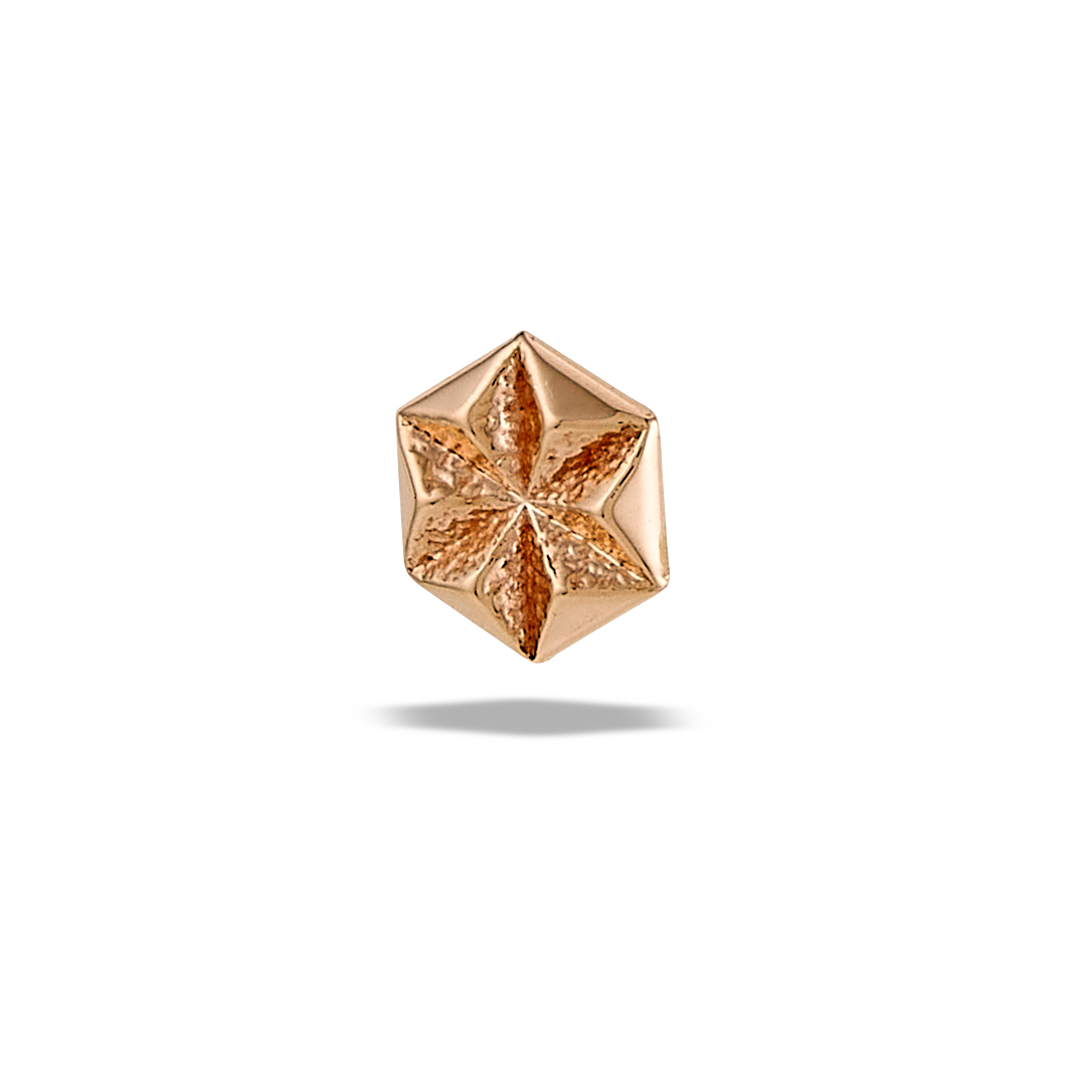 CUSTOM ORDER 14K Gold Hex Star End | Body Gems DT186